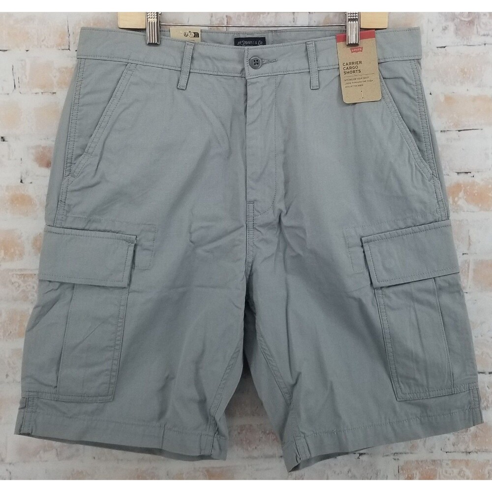 NWT Levi's Carrier Cargo Shorts Men's Size 34 Monument Ripstop Grey Loose Fit